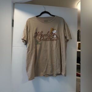 Peanuts Tan "Howdy Partner" Short Sleeve Tee